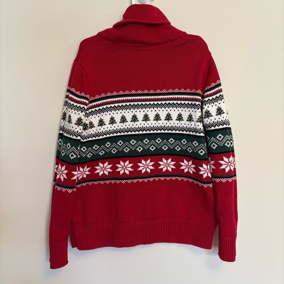 Childrens Place Red Patterned Knit Christmas Sweater size 7/8 - Picture 3 of 6